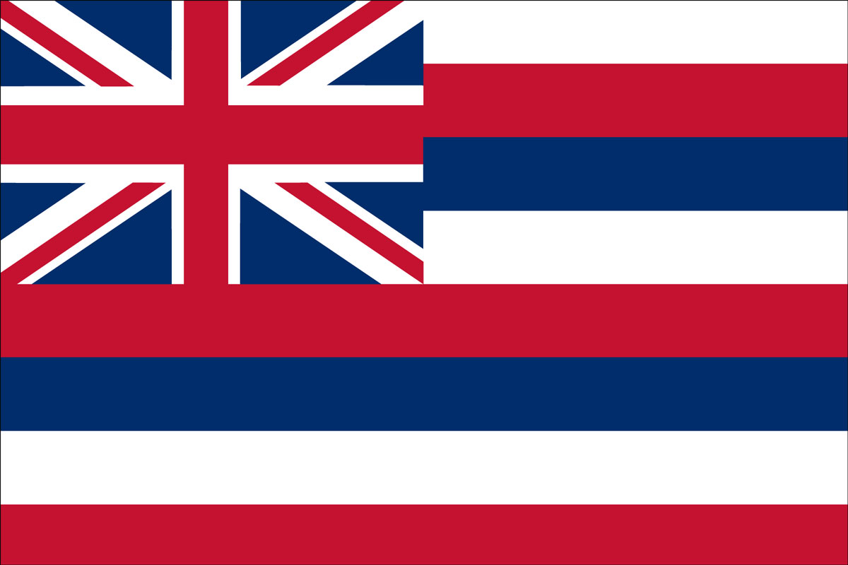 12x18" Nylon flag of State of Hawaii